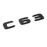 Gloss Black C63 AMG V8 BITURBO Rear Trunk Emblem Badge Set For Benz W205 C63 AMG