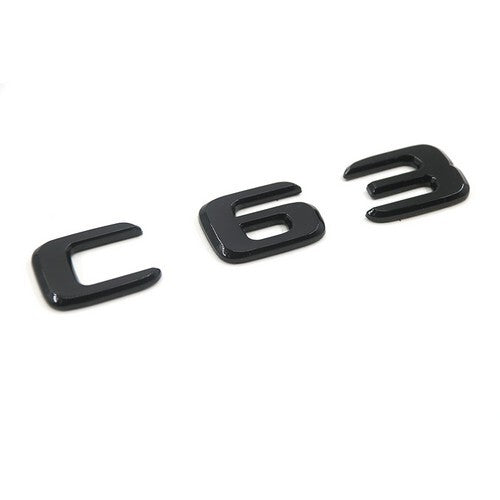 Gloss Black C63 AMG V8 BITURBO Rear Trunk Emblem Badge Set For Benz W205 C63 AMG
