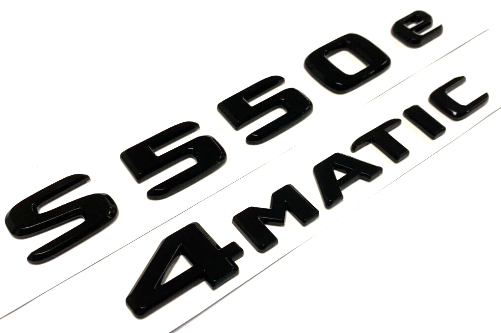 S550e+4MATIC BLACK FOR MERCEDES REAR TRUNK EMBLEM BADGE NAMEPLATE DECAL NUMBER