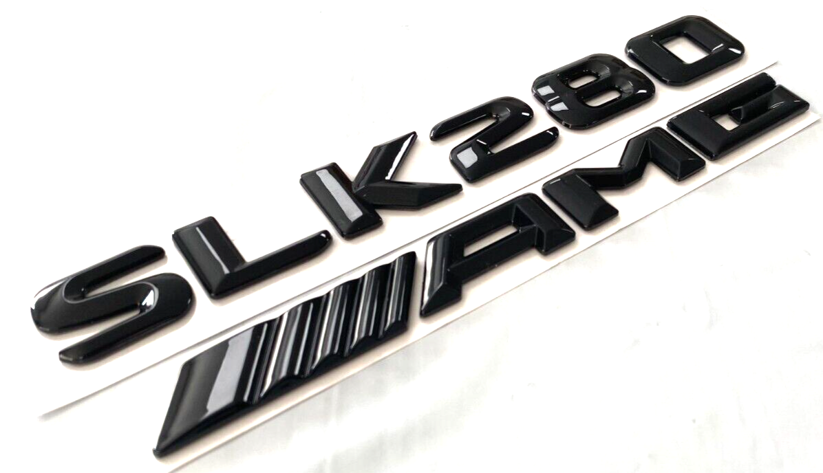 #1 BLACK SLK280 + AMG REPLACEMENT FOR MERCEDES REAR TRUNK EMBLEM BADGE NAMEPLATE