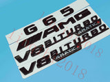 Gloss Black Flat G65 AMG V8 BITURBO Trunk Embl Badge Sticker for Mercedes Benz