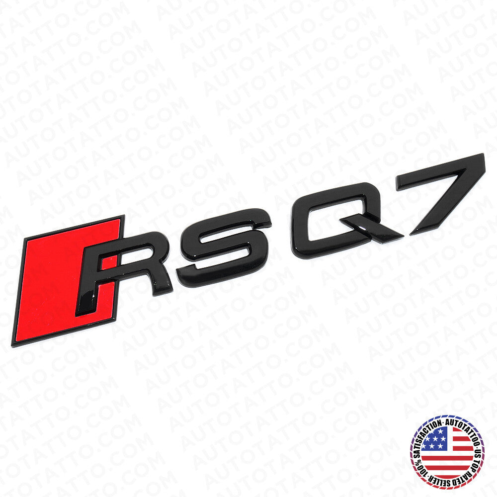 Audi RS Q7 Gloss Black Rear Letter Liftgate Badge Trunk Emblem Badge Logo Sport