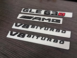 Gloss Black GLE63 AMG S V8 BITURBO PACKAGE Trunk Emblem Badge Sticker W166 C292