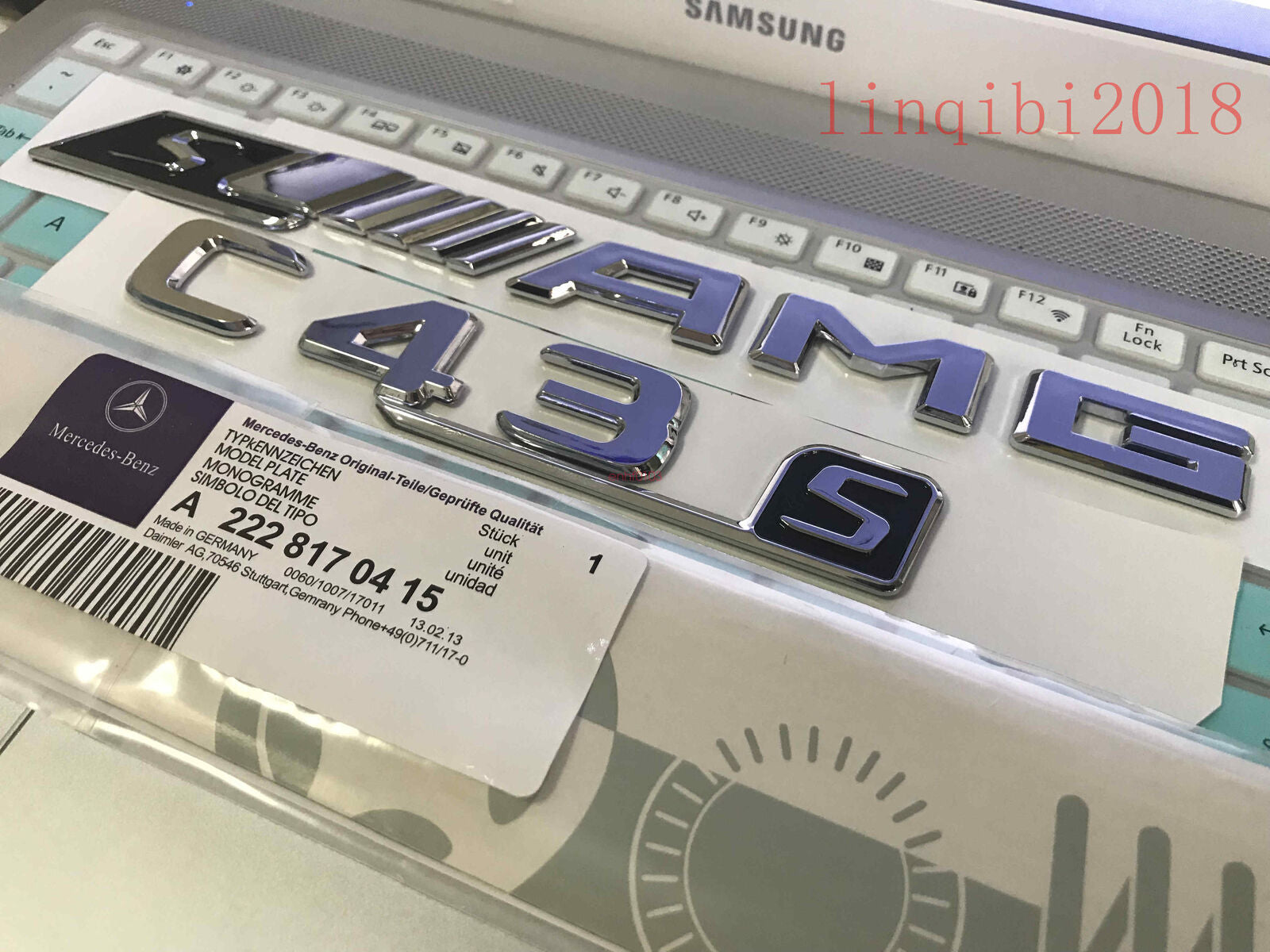 2018 " C43s + sAMG" High quality Rear Trunk Emblem Decal Badge FOR Mercedes Benz
