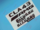 Gloss Black Flat " CLA43 AMG BITURBO" Trunk Embl Badge Sticker for Mercedes Benz