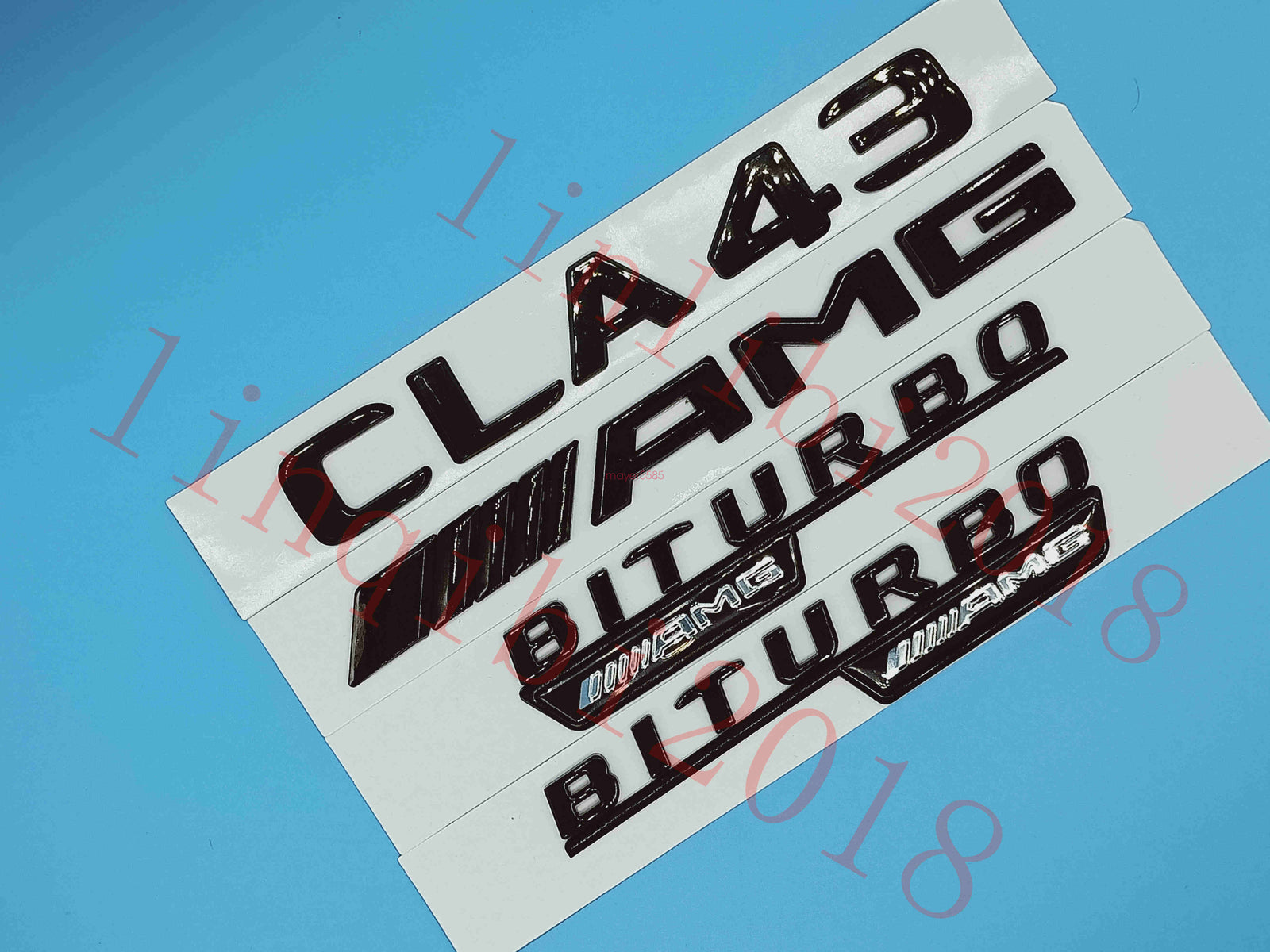 Gloss Black Flat " CLA43 AMG BITURBO" Trunk Embl Badge Sticker for Mercedes Benz