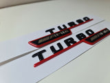 Pair of turbo AMG gloss Black Red side badge emblem for Mercedes A35 CLA35 GLA35