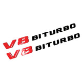 Mercedes Benz S63 + V8 BITURBO + AMG Badge Glossy Red Black Trunk Emblem New