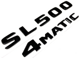 SL500+4MATIC BLACK FOR MERCEDES REAR TRUNK EMBLEM BADGE PLATE DECAL NUMBER