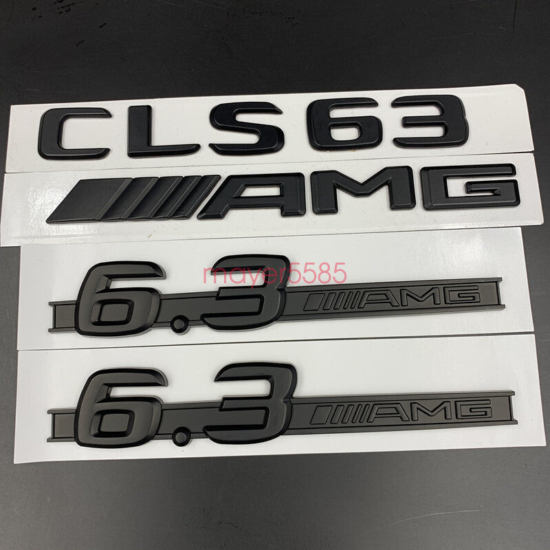 Matte black CLS63 AMG 6.3 AMG Letters Trunk Embl Badge Sticker for Mercedes Benz