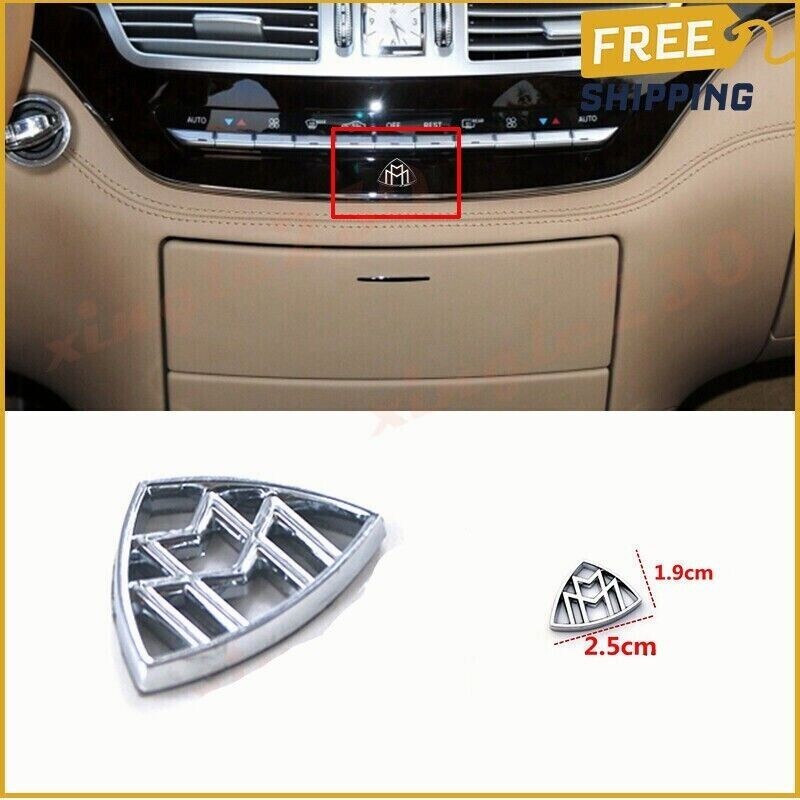 Chrome Trumpet Middle Console Maybach Emblem Badge for Mercedes Benz Maybach