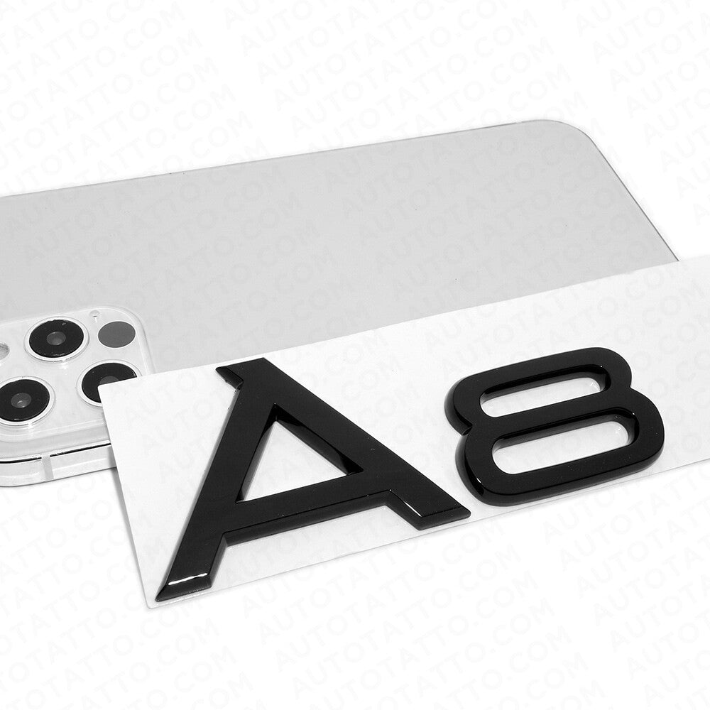 For Audi A8 Gloss Black Rear Letter Tail Badge Trunk Emblem Badge Logo Sport