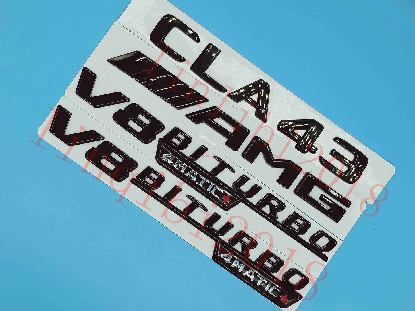 Gloss Black Flat CLA43 AMG V8 BITURBO Trunk Embl Badge Sticker for Mercedes Benz