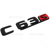 17-20 C63 S AMG Emblem Trunk Lid Letter Logo Nameplate Badge Decorate Black Red