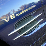 2x For Mercedes 2003-2011 Chrome V8 Kompressor Side Fender Marker Emblem Badge