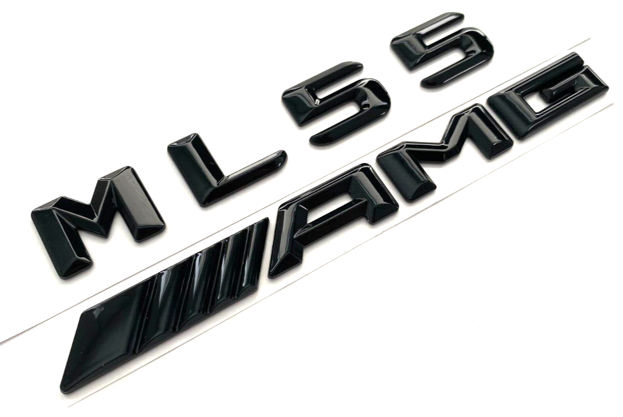 2X Gloss BLACK ML55+AMG FOR MERCEDES ML550 REAR TRUNK EMBLEM BADGE NAMEPLATE