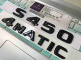 Gloss Black " S450 4 MATIC " Number Letters Trunk Badge Emblem