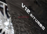 "S65 + AMG + V12 BITURBO" Letters Trunk Embl Badge Sticker for Mercedes Benz