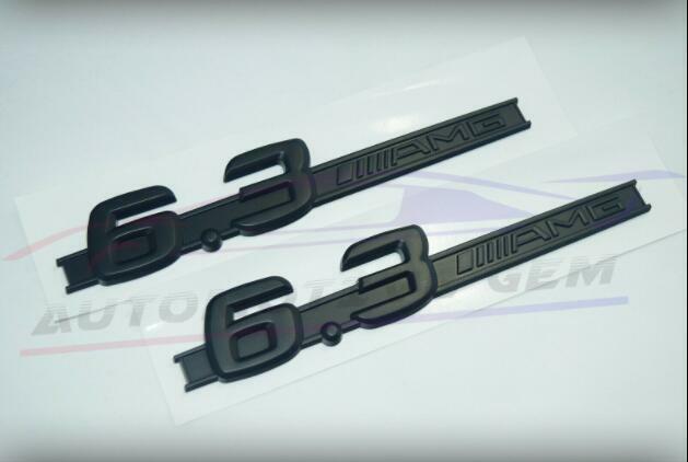 6.3 AMG Emblem Matte Black Fender Badge Nameplate for Mercedes C63 E63 S63