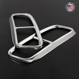 For 17-20 Q7 4M Audi Sport Polished Stainless Quad Exhaust Tips Muffler Cover