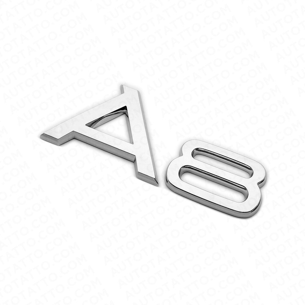 For Audi A8 OEM Chrome Rear Letter Tail Badge Trunk Emblem Badge Logo Sport