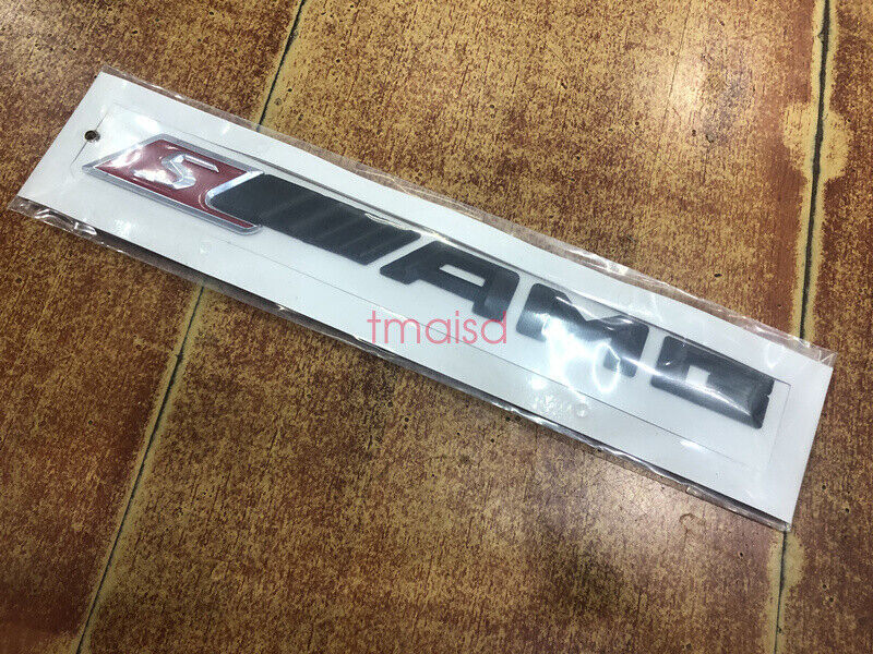 Black S////AMG S AMG Letters Trunk Emblem Badge Sticker for AMG S