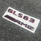 2pcs Gloss Black RED GLS63 AMG Emblem Badge Sticker Set For Mercedes Benz GLS63