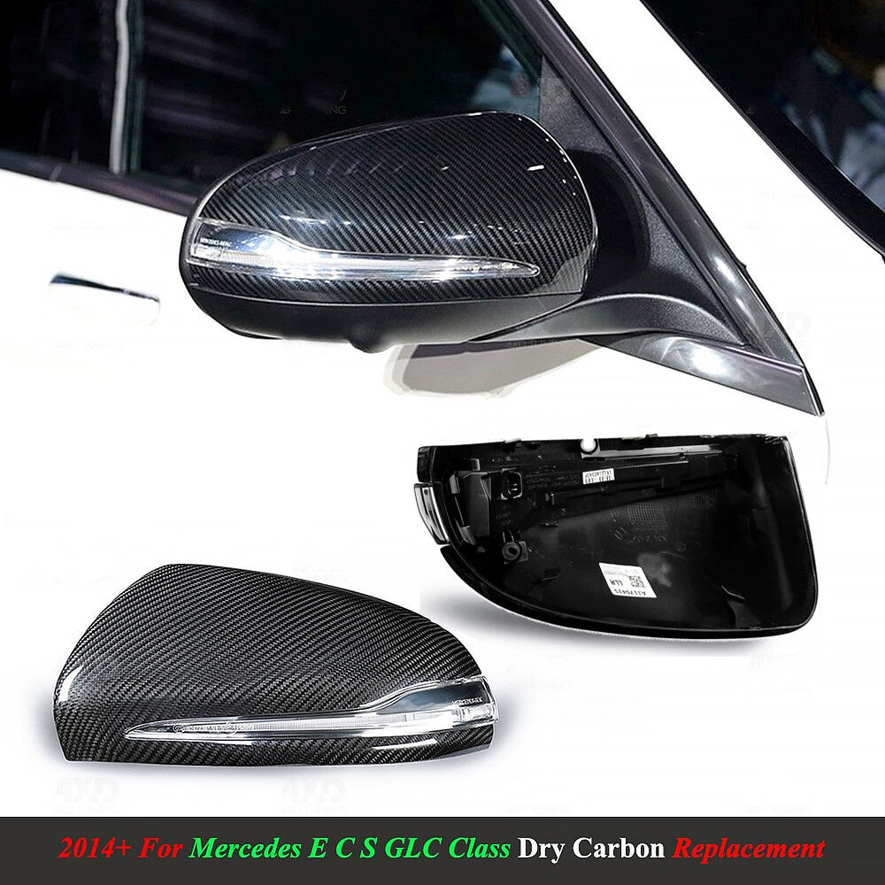 3D Real Carbon Fiber Side Mirror Cover Replace For AMG Sport W205 W213 W222 W253