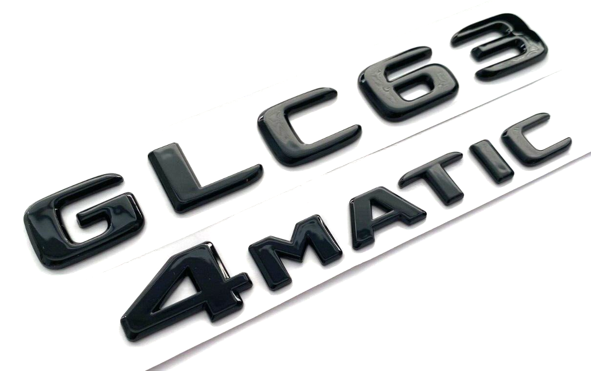 BLACK GLC63+4MATIC FOR MERCEDES GLC63 LIFTGATE REAR TRUNK NAME EMBLEM BADGE