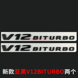 S65L AMG V12 BITURBO Trunk Emblem Badge Sticker for Mercedes Benz Matte black