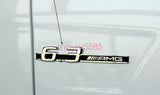 Chrome " E63+ AMG + 6.3 AMG" Letters Trunk Embl Badge Sticker for Mercedes Benz