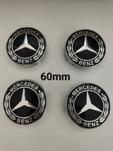 4pcs Hub Cover 60mm For Mercedes Logo Emblem Rim Wheel Center New Black