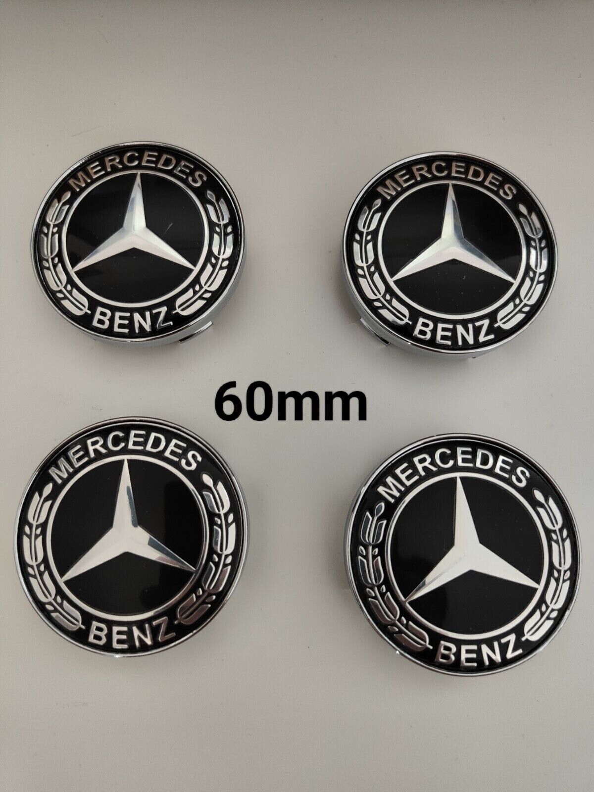 4pcs Hub Cover 60mm For Mercedes Logo Emblem Rim Wheel Center New Black