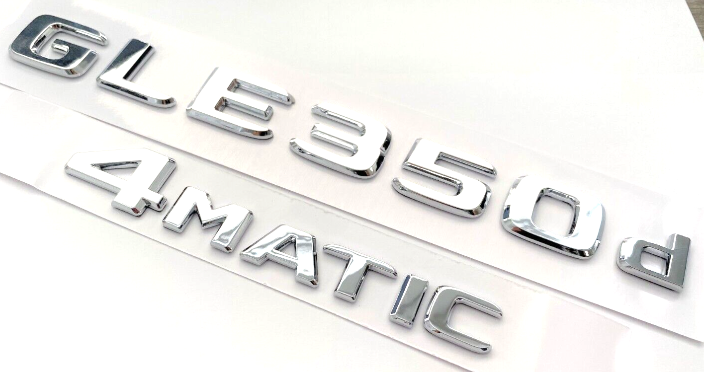 GLE350d+4MATIC CHROME FOR MERCEDES REAR TRUNK EMBLEM BADGE NAMEPLATE NUMBERS