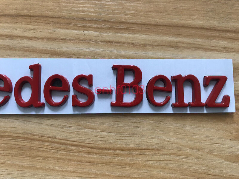 Gloss Red Logo Letters " Mercedes - Benz " Trunk Badge Emblem For Mercedes Benz