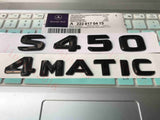 Gloss Black " S450 4 MATIC " Number Letters Trunk Badge Emblem