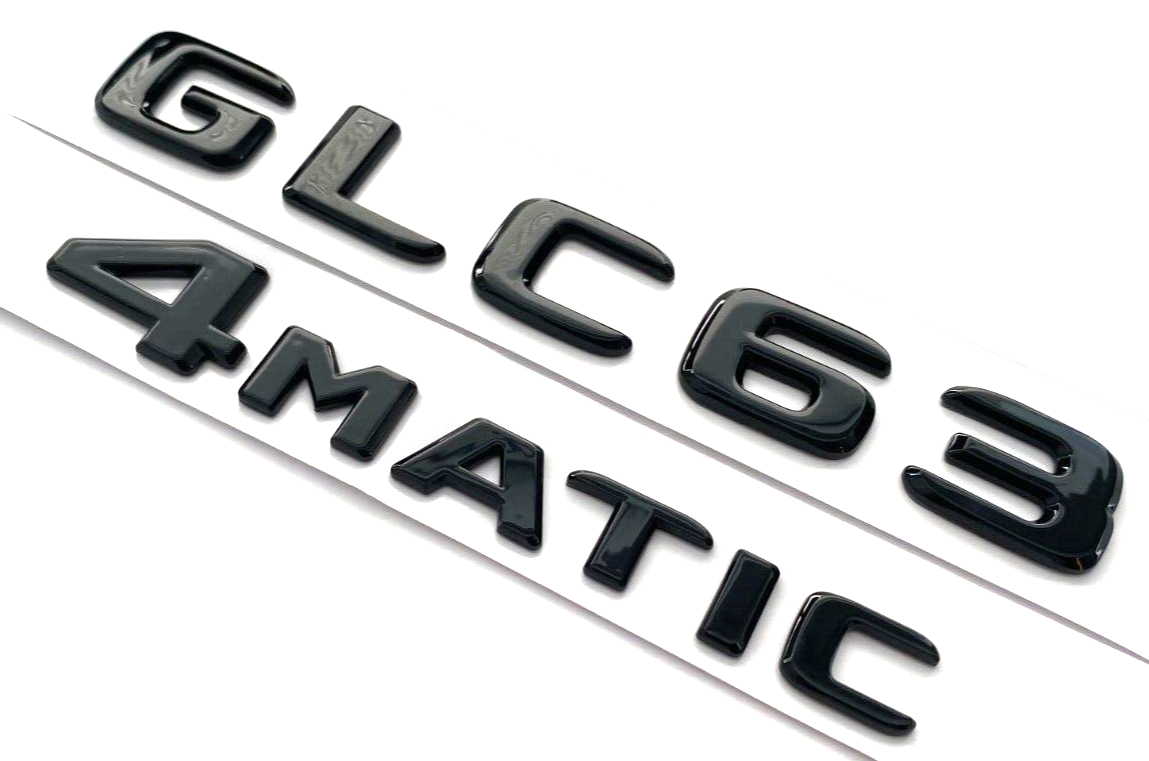BLACK GLC63+4MATIC FOR MERCEDES GLC63 LIFTGATE REAR TRUNK NAME EMBLEM BADGE