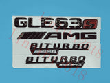 Gloss Black Flat "GLE63s AMG BITURBO" Trunk Embl Badge Sticker for Mercedes Benz