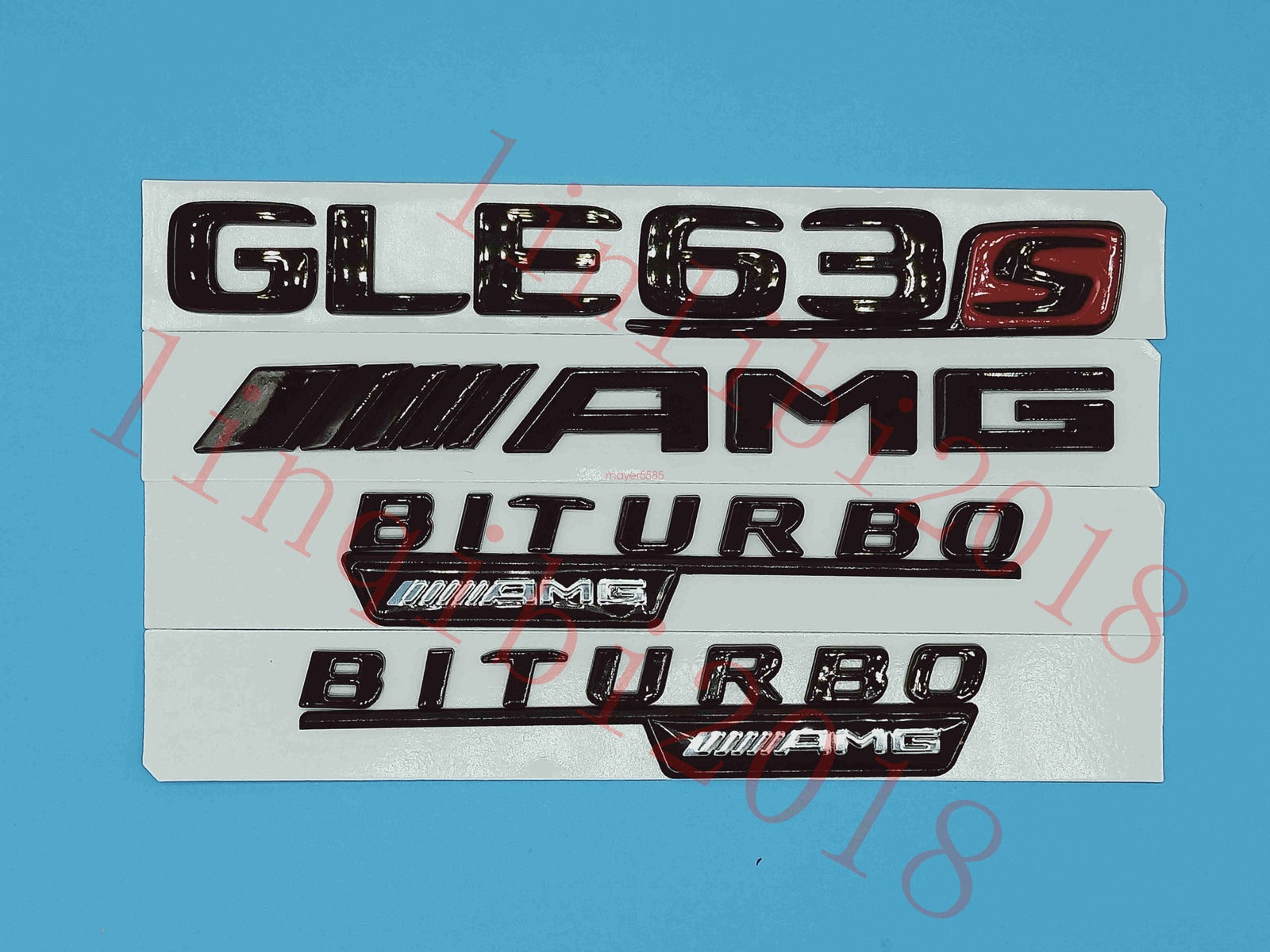 Gloss Black Flat "GLE63s AMG BITURBO" Trunk Embl Badge Sticker for Mercedes Benz