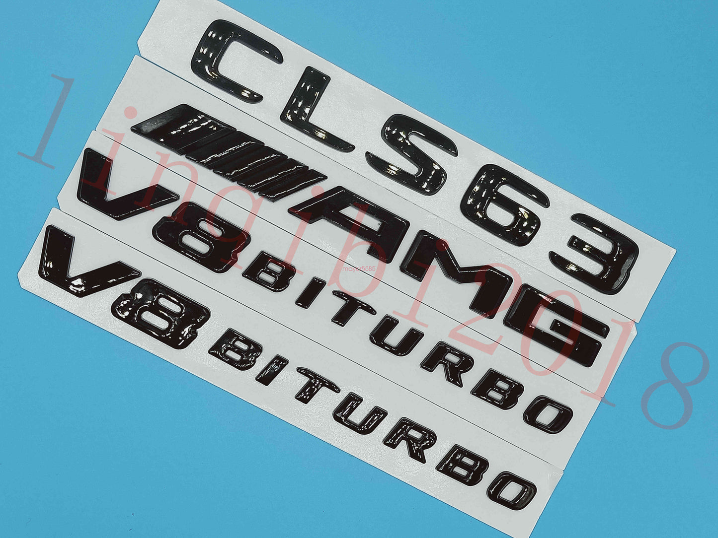 Gloss Black Flat CLS63 AMG V8 BITURBO Trunk Embl Badge Sticker for Mercedes Benz
