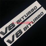 Matt Black G63 + AMG + V8 BITURBO Trunk Emblem Badge Sticker for Mercedes Benz