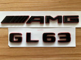 Black RED Number Letters Rear Trunk Badge Emblem for Mercedes GL63 AMG