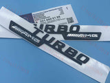 Matt Black "TURBO AMG" Letters Trunk Embl Badge Sticker for Mercedes Benz #3