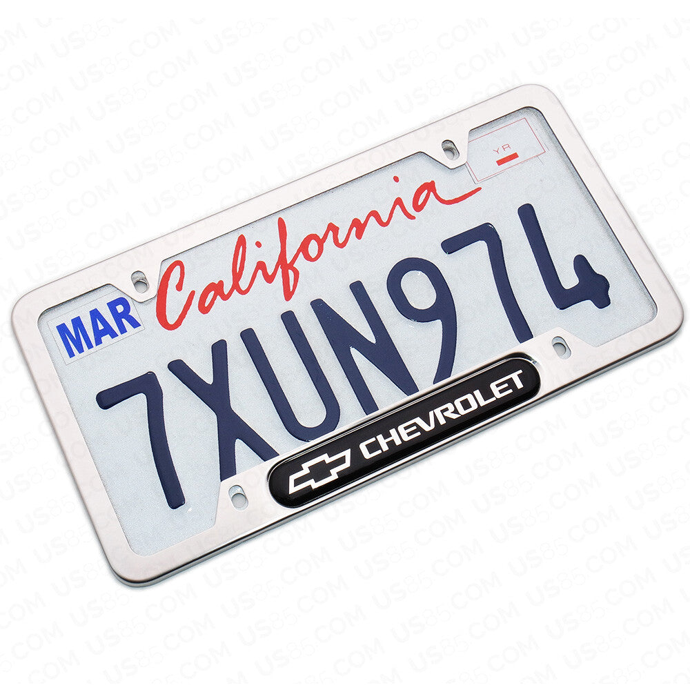 Chrome Stainless Steel Front Rear Chevrolet Sport License Plate Frame Cover Gift