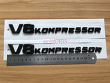 Glossy Black V8 KOMPRESSOR Car Sticker perform Badge Fender Side Grill For Benz