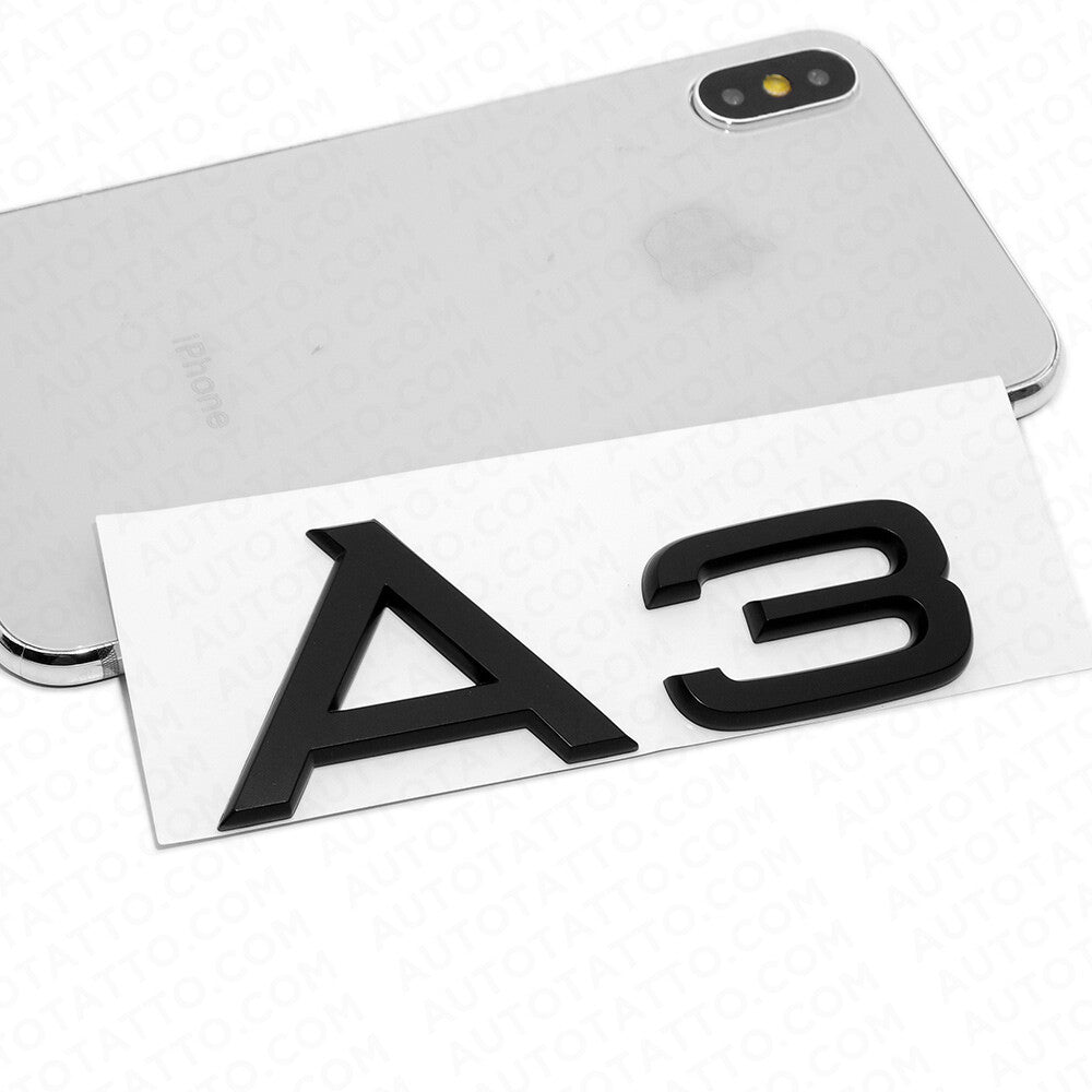 For Audi A3 Matte Black Rear Letter Tail Badge Trunk Emblem Badge Logo Sport