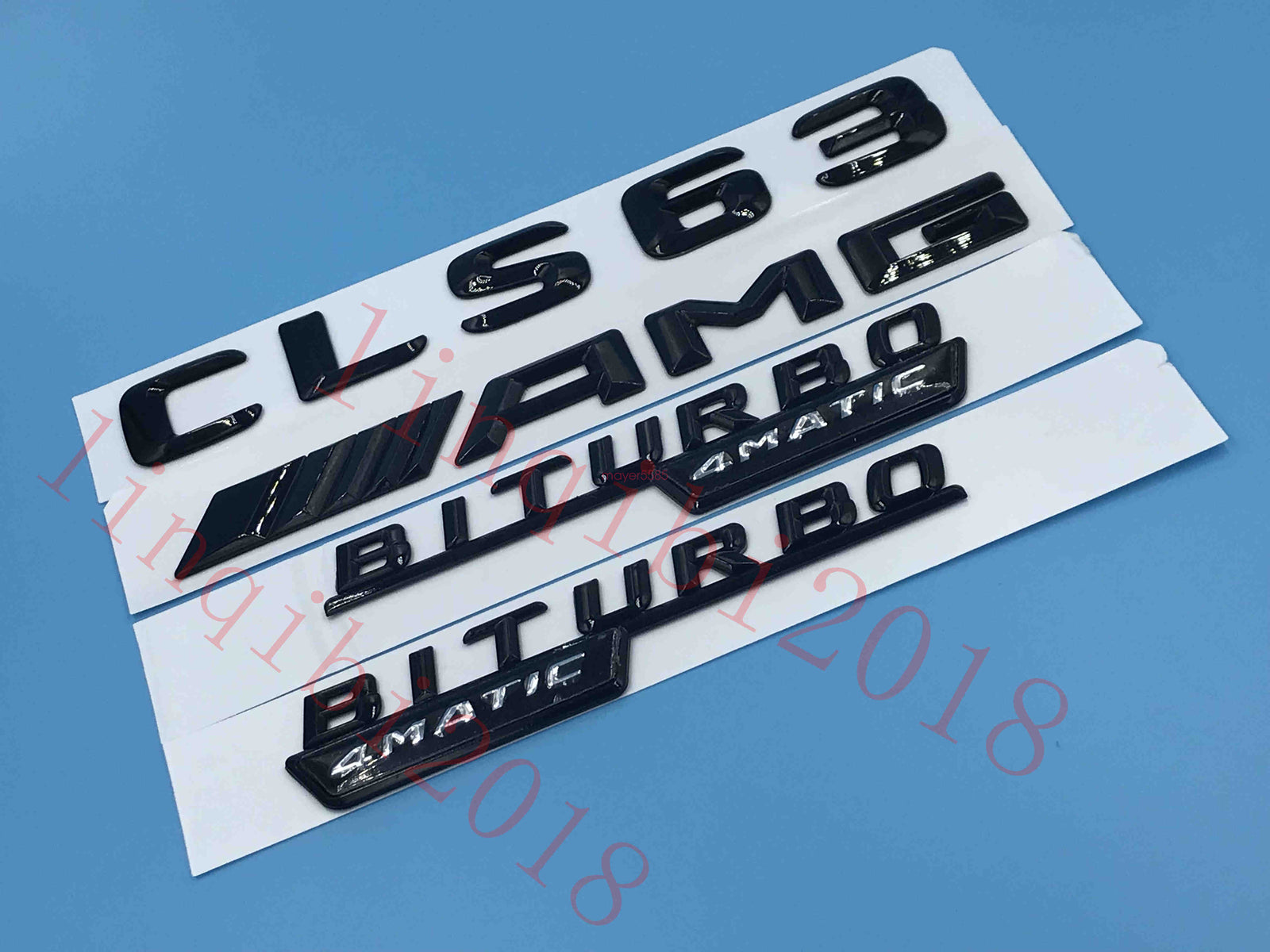 Gloss Black " CLS63 AMG BITURBO 4 MATIC" Number Emblem Sticker for Mercedes-Benz