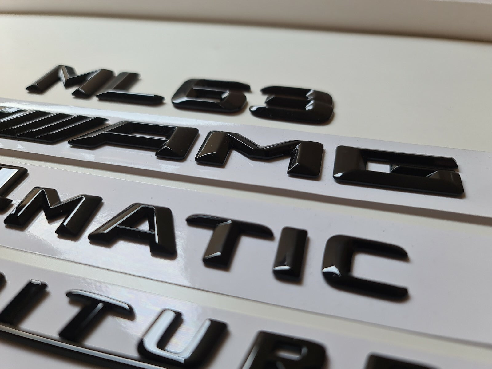 ML63 AMG 4matic v8 Gloss Black Letter Number Rear Boot Badge Emblem FOR Mercedes