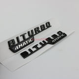Matte black E43 AMG BITURBO 4 MATIC Trunk Emblem Badge Sticker for Mercedes Benz