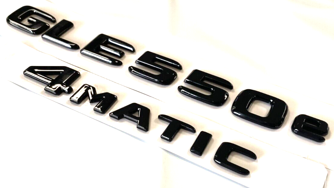 2X GLE550e+4MATIC BLACK FOR MB REAR TRUNK EMBLEM BADGE NAMEPLATE DECAL NUMBER